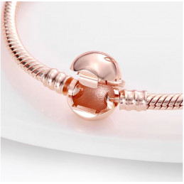 bracelet pour charm or rose boule love coeur