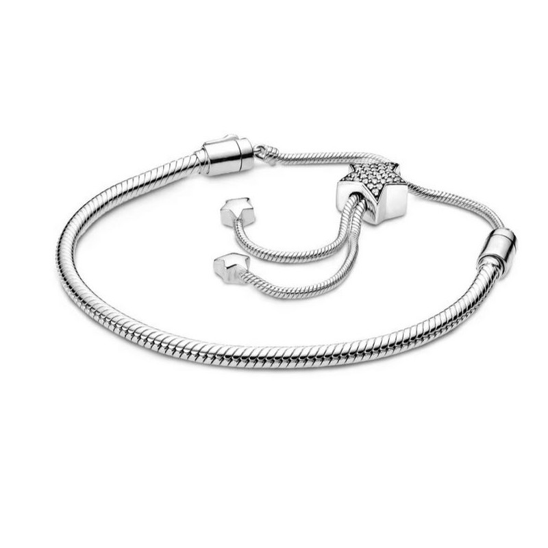 bracelet pour charm étoile strass ajustable