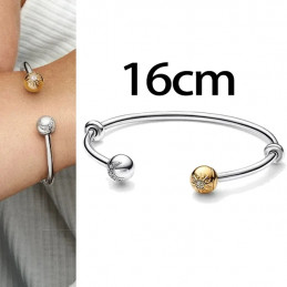 bracelet pour charm jonc soleil or lune avec bloqueur