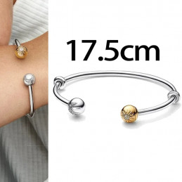 bracelet pour charm jonc soleil or lune avec bloqueur