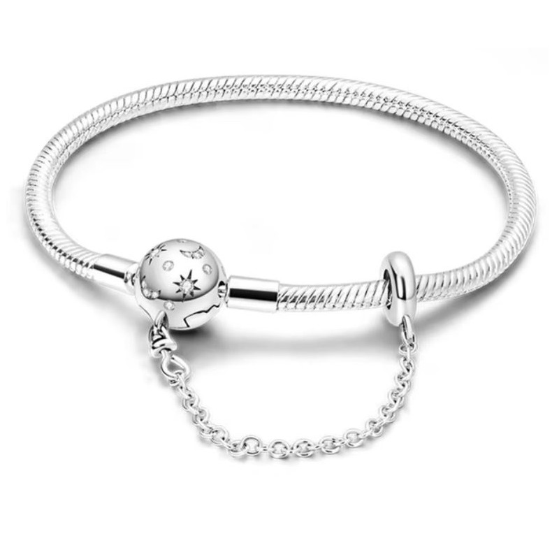 bracelet pour charm ciel étoile lune avec chaine bloqueur