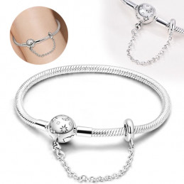 bracelet pour charm ciel étoile lune avec chaine bloqueur