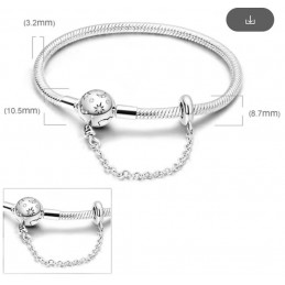 bracelet pour charm ciel étoile lune avec chaine bloqueur