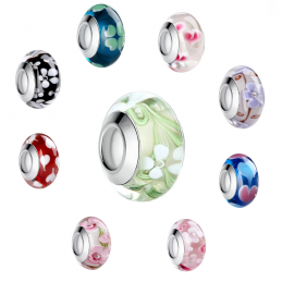 Charm verre murano pour bracelet collection fleur