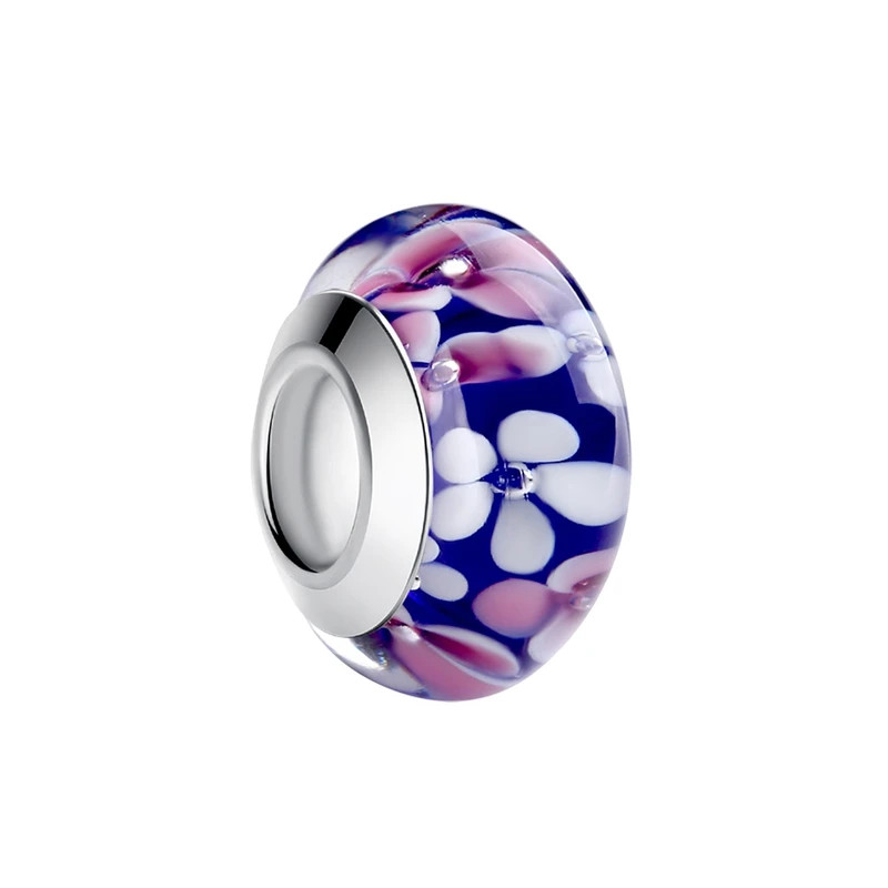 Charm verre murano pour bracelet collection fleur