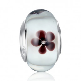 Charm verre murano pour bracelet collection fleur