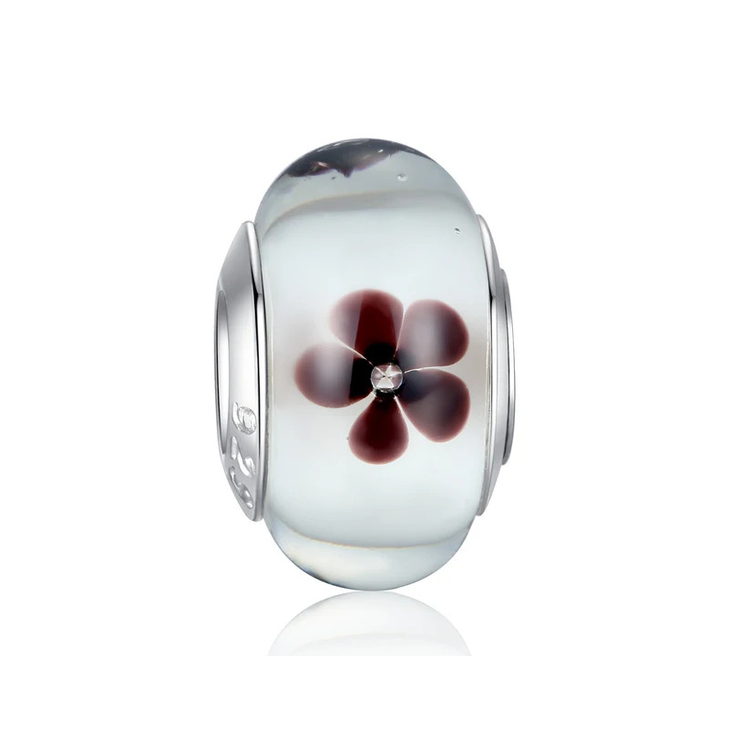 Charm verre murano pour bracelet collection fleur