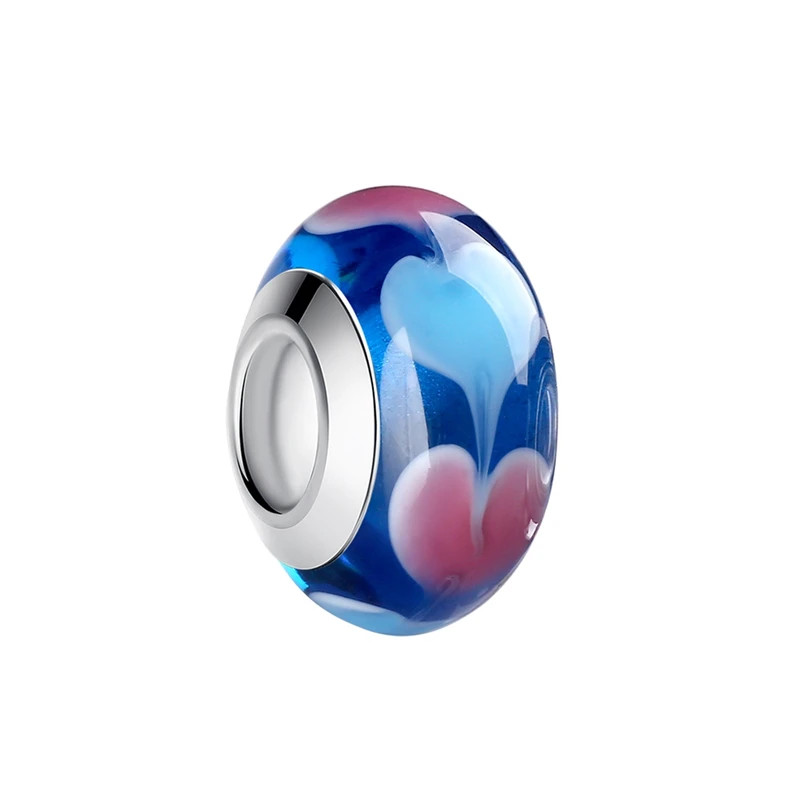 Charm verre murano pour bracelet collection fleur