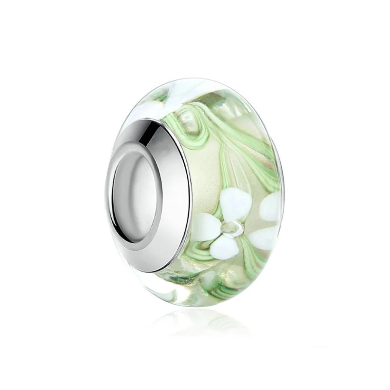 Charm verre murano pour bracelet collection fleur