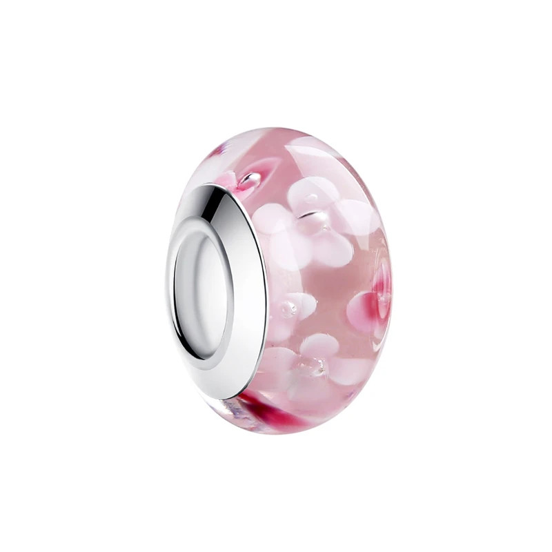 Charm verre murano pour bracelet collection fleur