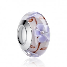 Charm verre murano pour bracelet collection fleur