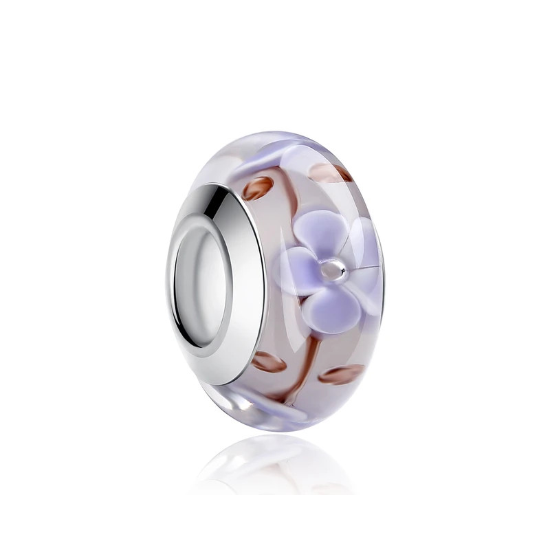 Charm verre murano pour bracelet collection fleur