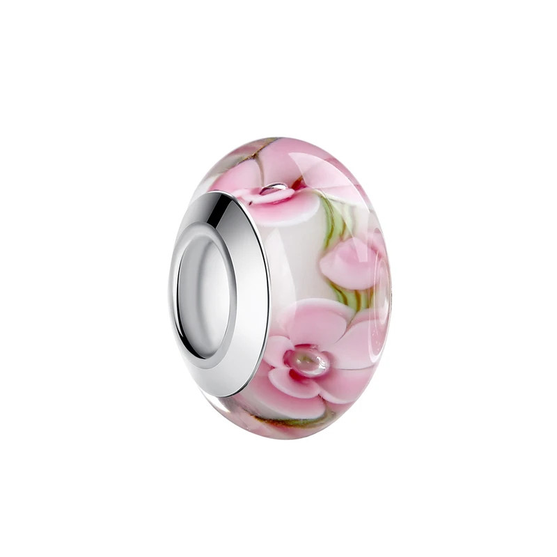 Charm verre murano pour bracelet collection fleur