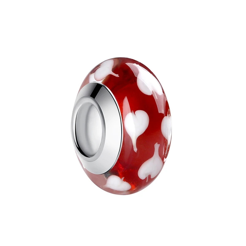 Charm verre murano pour bracelet collection fleur