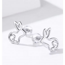 boucles d'oreilles argent petit lapin