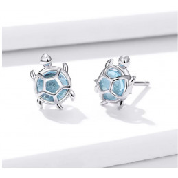 boucles d'oreilles tortue pierre bleu