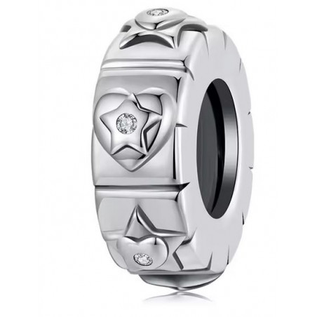 Charm pour bracelet séparateur étoile coeur