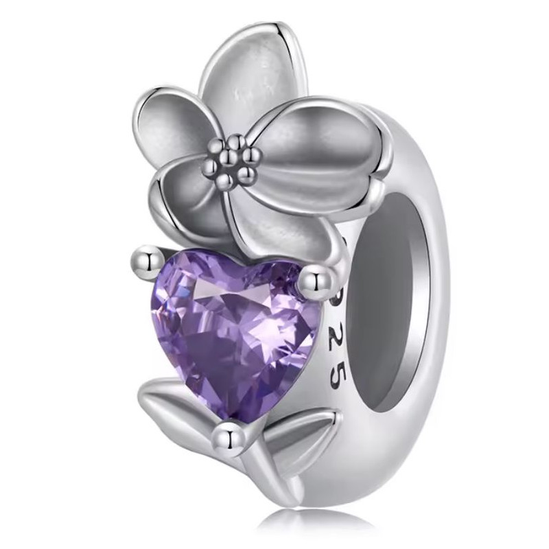 Charm pour bracelet collection séparateur fleur pierre coloré
