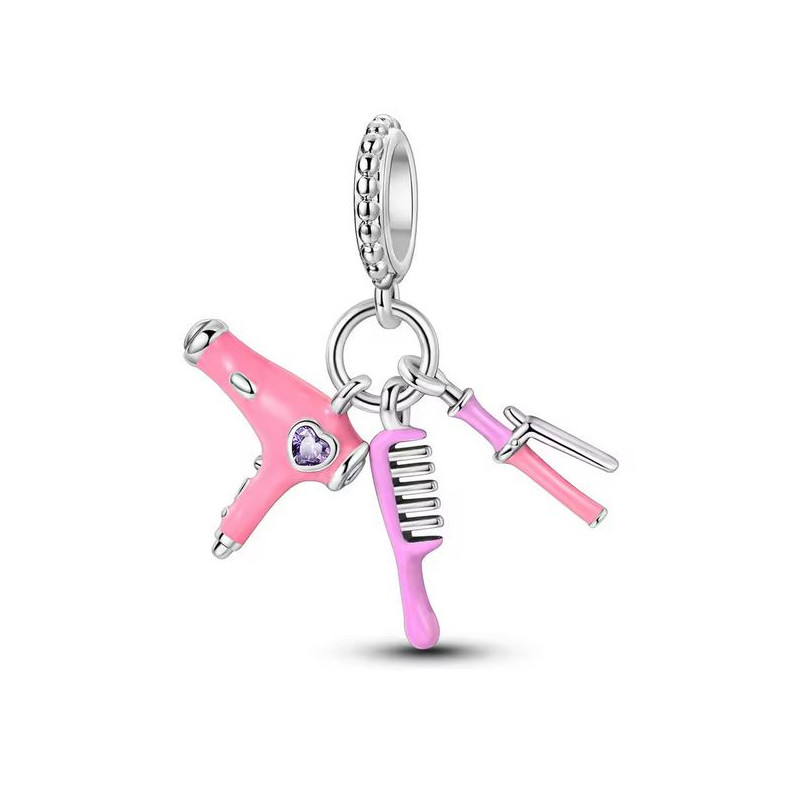 Charm pour bracelet cadeau coiffeuse