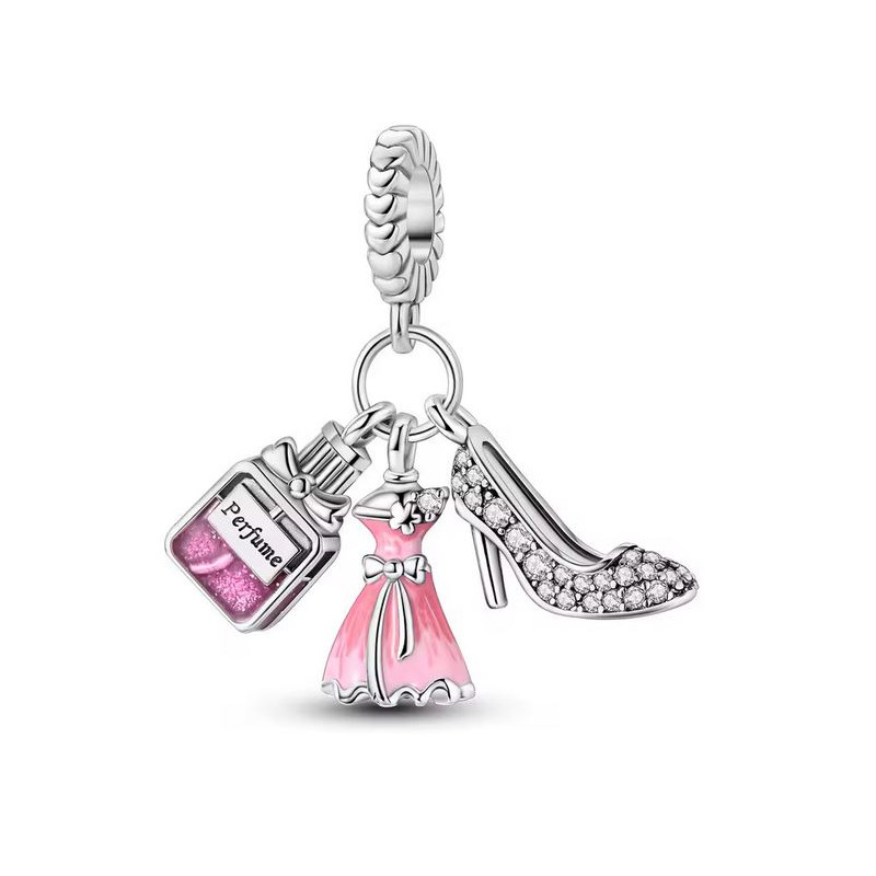 Charm pour bracelet robe de soirée, parfum chaussure