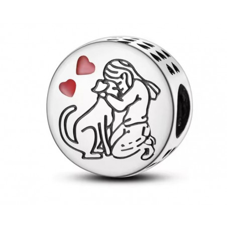 Charm pour bracelet j'aime mon chien