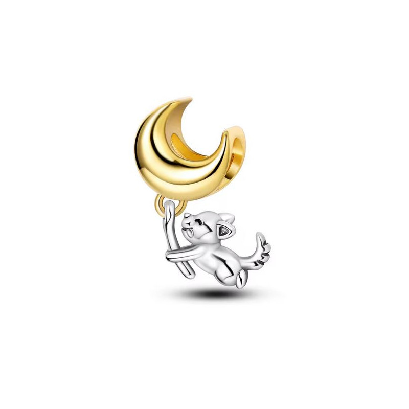 Charm pour bracelet chien accroché à la lune Charm pour bracelet chien accroché à la lune