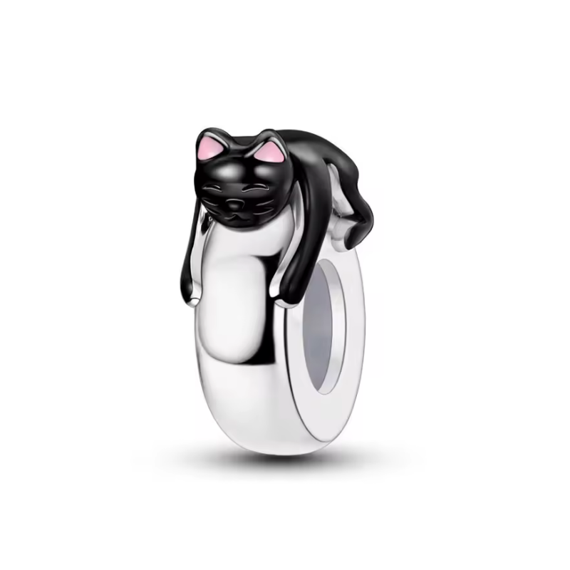 Charm séparateur bloqueur chat noir endormi Charm séparateur bloqueur chat noir endormi