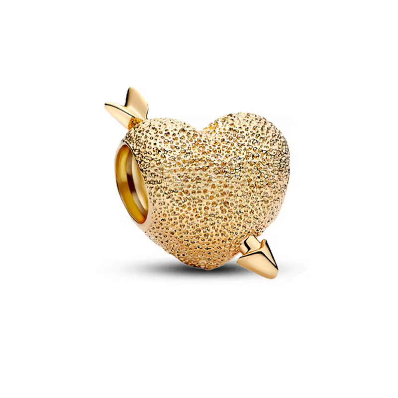 Charm bijou pour bracelet coeur avec flèche or Charm bijou pour bracelet coeur avec flèche or
