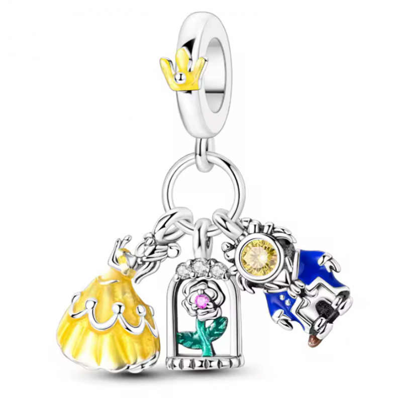 Charm pour bracelet belle et la bête fleur Charm pour bracelet belle et la bête fleur