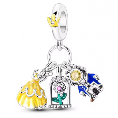 Charm pour bracelet belle et la bête fleur