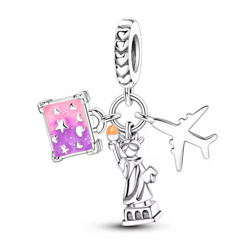 Charm pour bracelet voyage Etats Unis avion