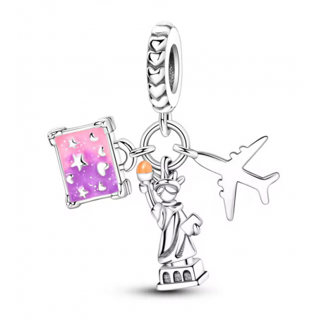 Charm pour bracelet voyage Etats Unis avion