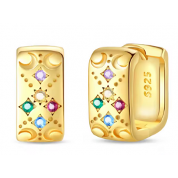 boucles d'oreilles or étoiles et lune