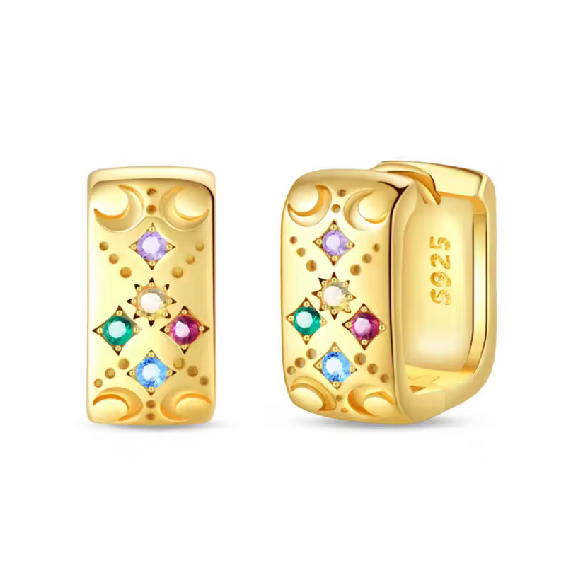 boucles d'oreilles or étoiles et lune boucles d'oreilles or étoiles et lune