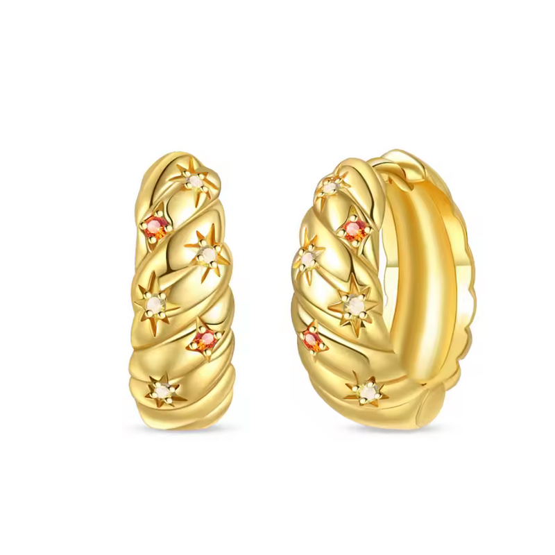 boucles d'oreilles or ronde étoile soleil boucles d'oreilles or ronde étoile soleil