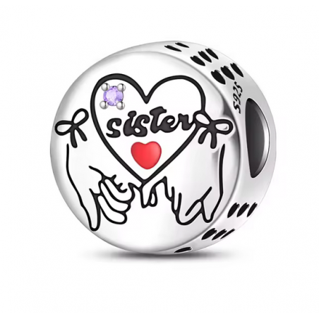 Charm pour bracelet cadeau soeur amie soeur de coeur