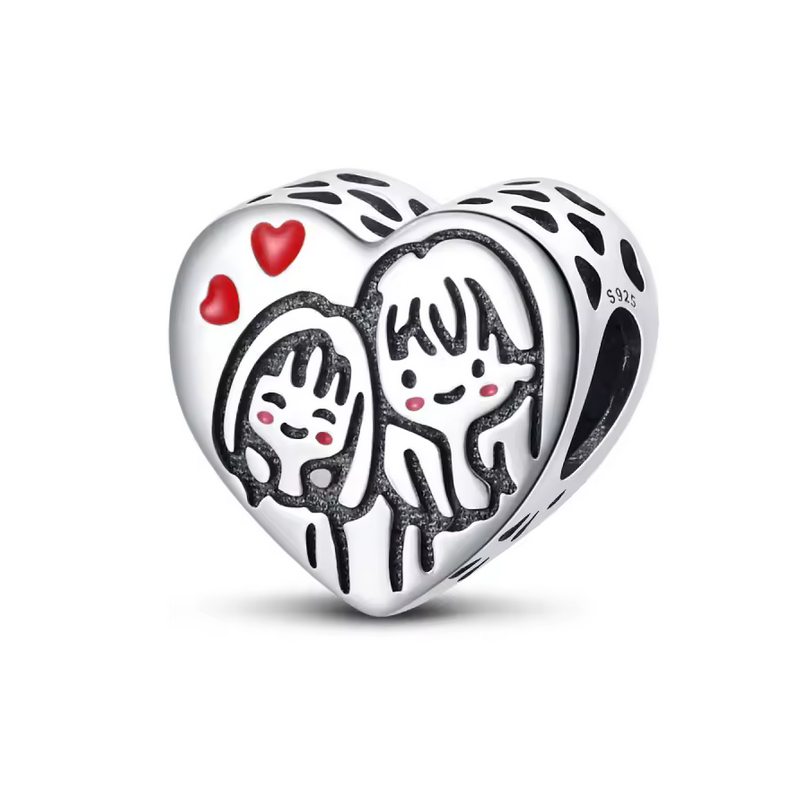Charm pour bracelet cadeau grande soeur petite soeur coeur Charm pour bracelet cadeau grande soeur petite soeur coeur