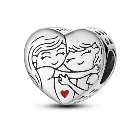 Charm pour bracelet cadeau meilleure amies dans les bras coeur