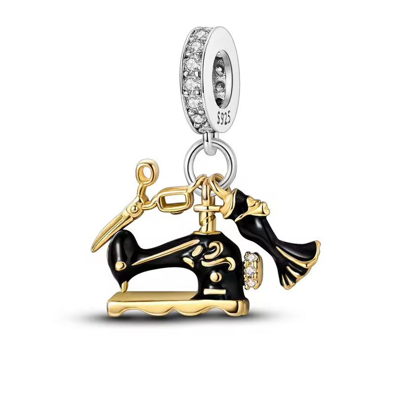 Charm pour bracelet cadeau couturière créatrice de vétements