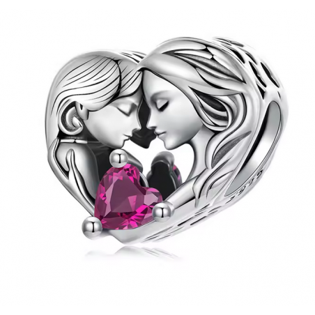 Charm pour bracelet cadeau d'une fille à sa maman tête a tête