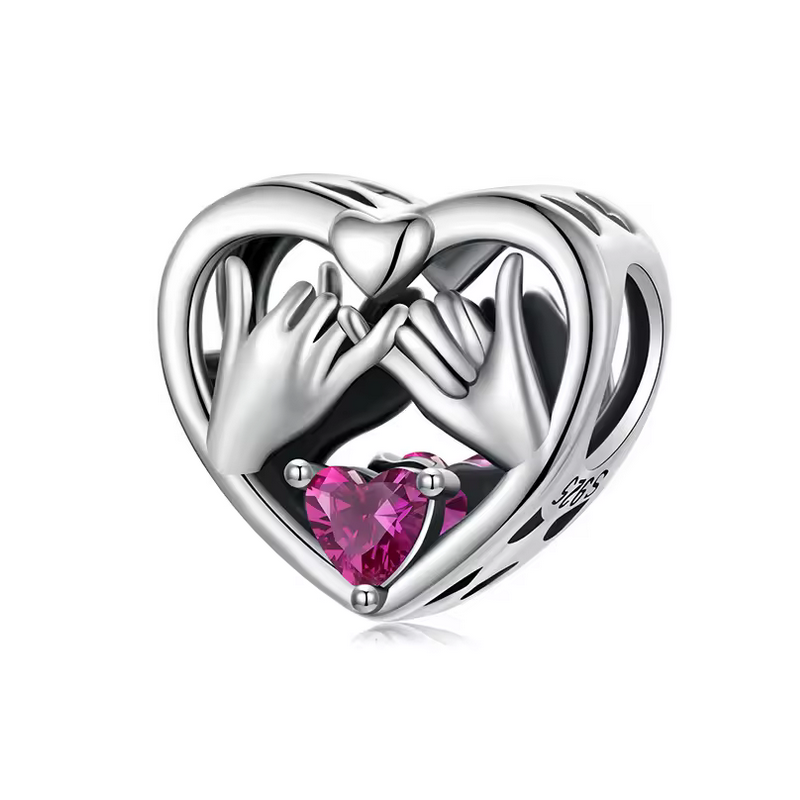 Charm pour bracelet cadeau maman mains jointes Charm pour bracelet cadeau maman mains jointes