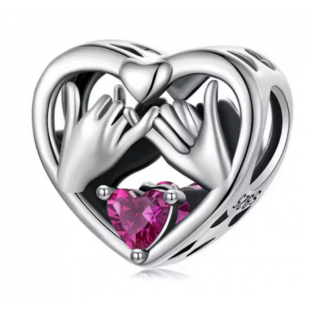 Charm pour bracelet cadeau maman mains jointes