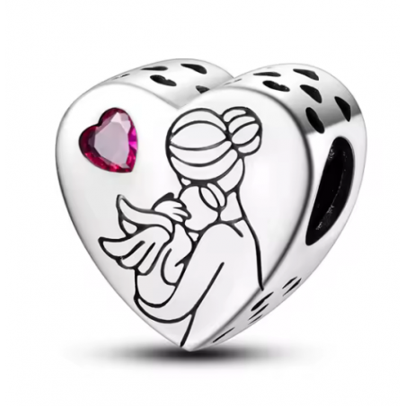 Charm pour bracelet cadeau maman petit ange dans les bras
