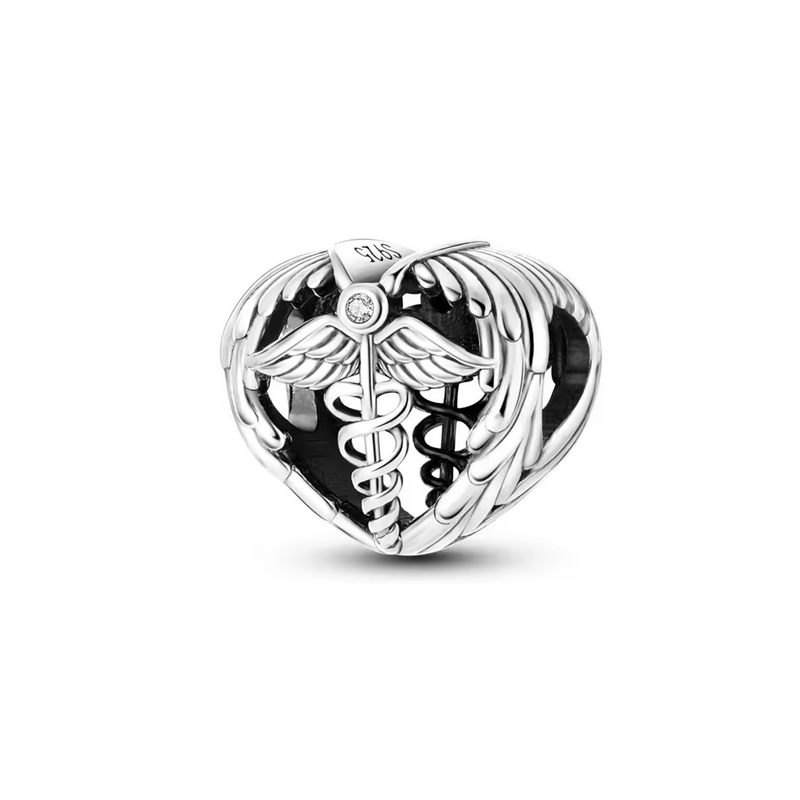 Charm pour bracelet cadeau soignant médecin infirmière caducée Charm pour bracelet cadeau soignant médecin infirmière caducée