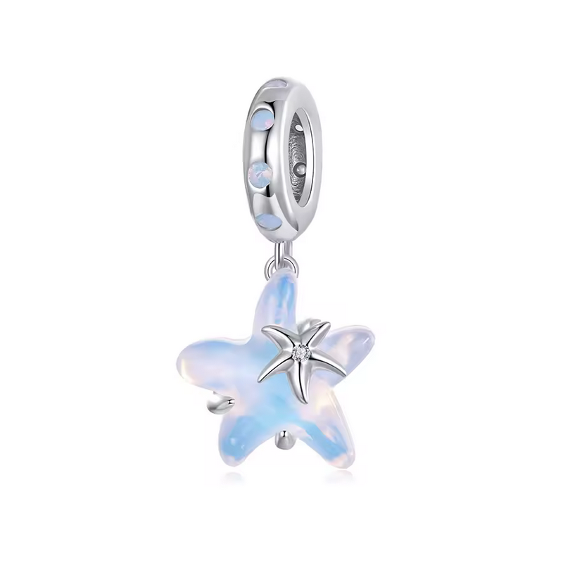 Charm pour bracelet vacance étoile de mer bleu