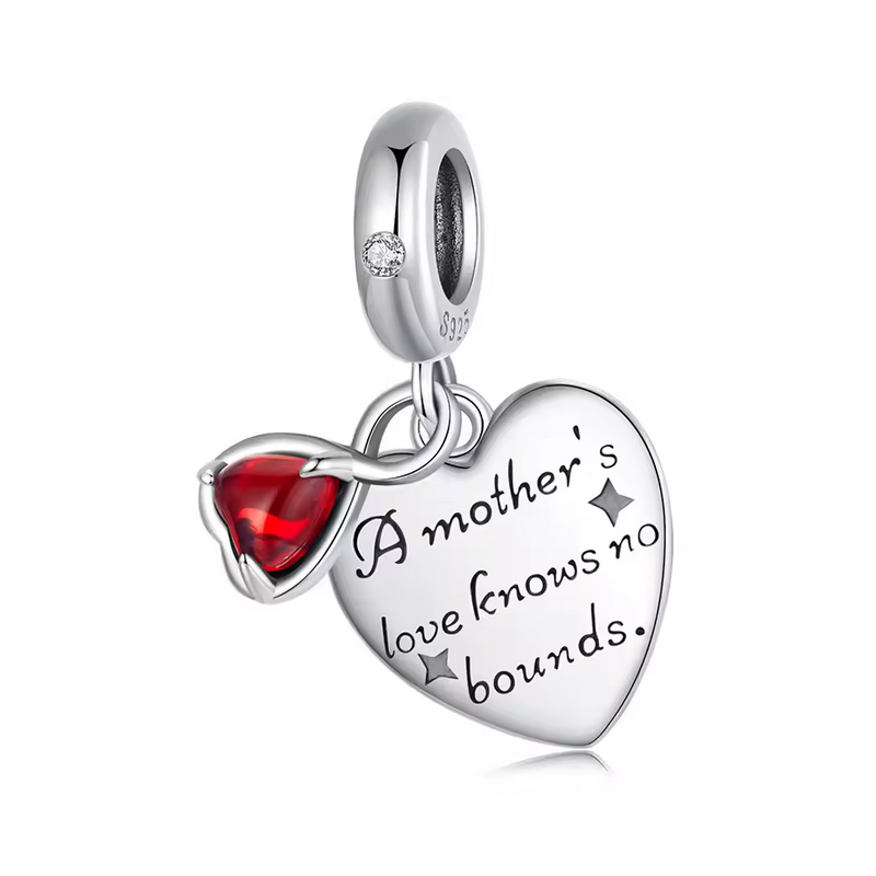 Charm pour bracelet coeur l'amour d'une mère n'a pas de limite Charm pour bracelet coeur l'amour d'une mère n'a pas de limite