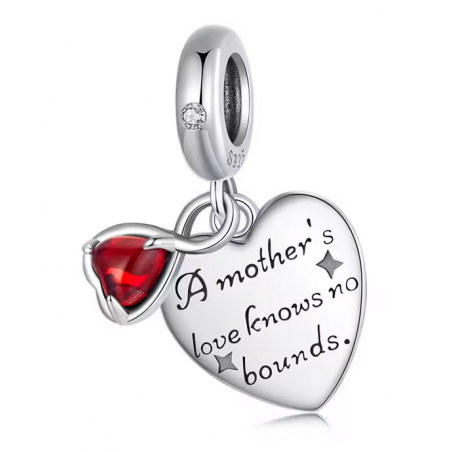 Charm pour bracelet coeur l'amour d'une mère n'a pas de limite