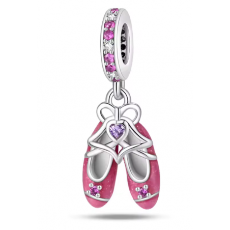 Charm bijou pour bracelet ballerine danseuse rose
