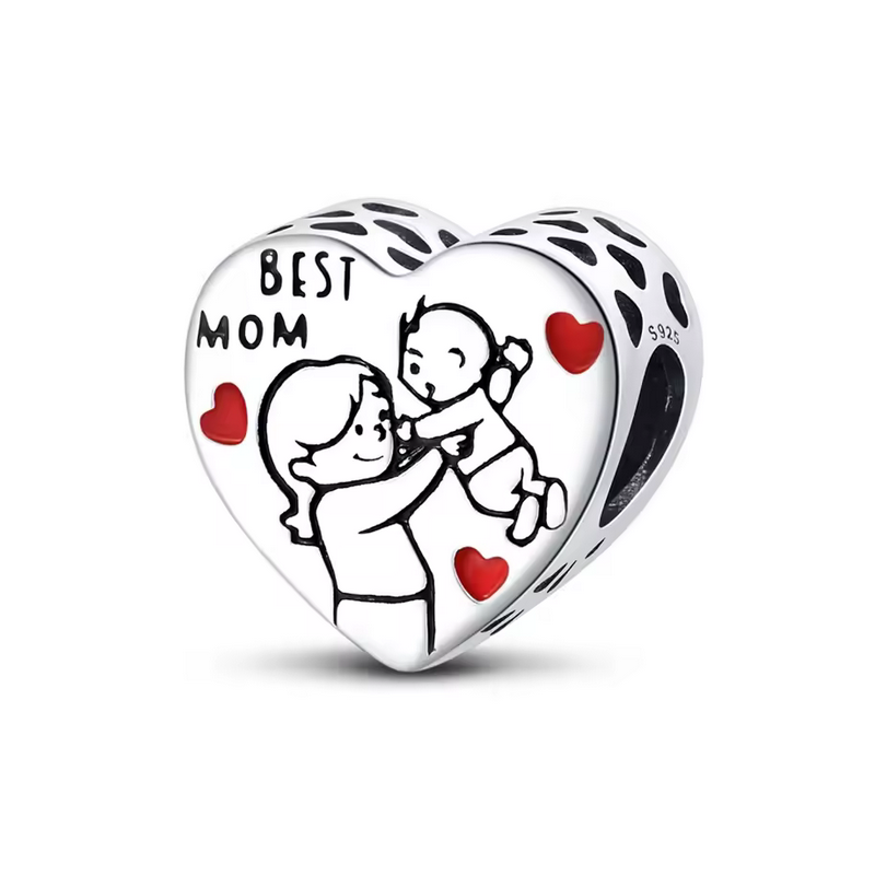 Charm pour bracelet meilleure maman enfant dans les bras