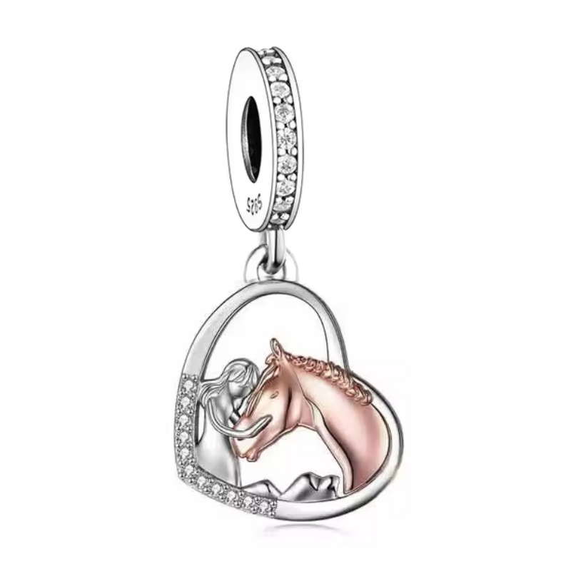 Charm pour bracelet fille embrasse cheval équitation